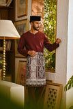 Pahlawan Smart Fit Baju Melayu Teluk Belanga - Dark Burgundy