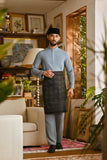 Pahlawan Bespoke Fit Baju Melayu Cekak Musang - Lead Blue