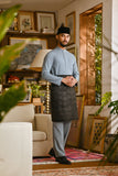 Pahlawan Bespoke Fit Baju Melayu Cekak Musang - Lead Blue