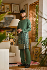 Pahlawan Smart Fit Baju Melayu Teluk Belanga - Hunter Green
