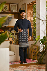 Pahlawan Bespoke Fit Baju Melayu Cekak Musang - Dark Navy