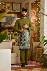 Pahlawan Bespoke Fit Baju Melayu Cekak Musang - Avocado