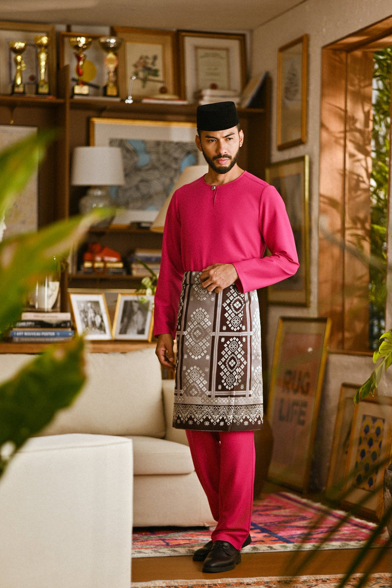 Pahlawan Smart Fit Baju Melayu Teluk Belanga - Fuchsia