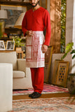 Pahlawan Smart Fit Baju Melayu Teluk Belanga - China Red
