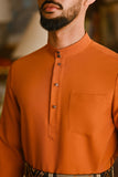Pahlawan Bespoke Fit Baju Melayu Cekak Musang - Burnt Orange