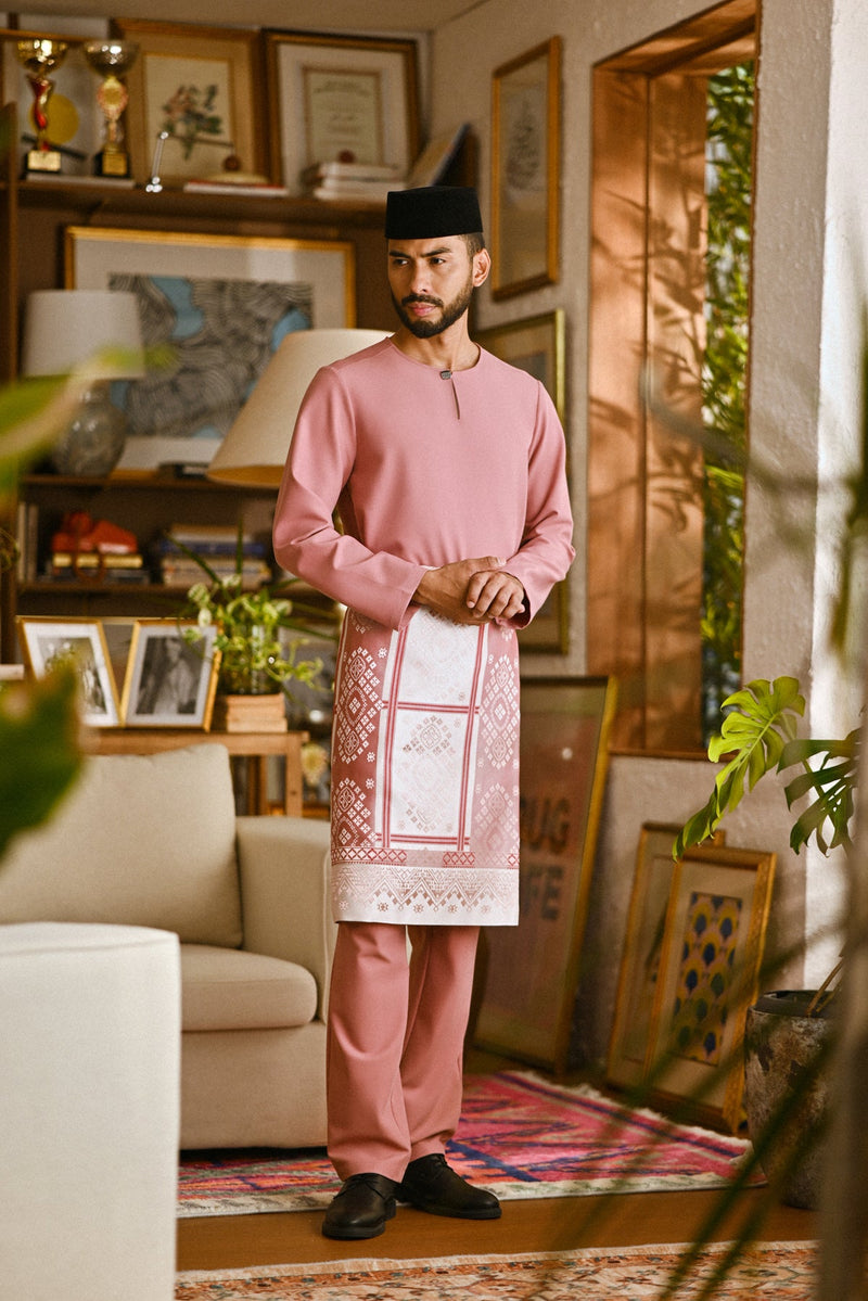 Pahlawan Smart Fit Baju Melayu Teluk Belanga - Dusty Rose