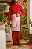 Pahlawan Bespoke Fit Baju Melayu Cekak Musang - Red Bud
