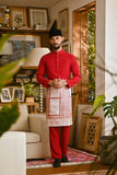 Pahlawan Bespoke Fit Baju Melayu Cekak Musang - Red Bud