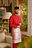 Pahlawan Bespoke Fit Baju Melayu Cekak Musang - Red Bud