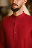 Pahlawan Bespoke Fit Baju Melayu Cekak Musang - Burgundy