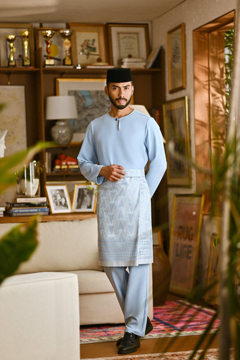 Pahlawan Smart Fit Baju Melayu Teluk Belanga - Ice Blue