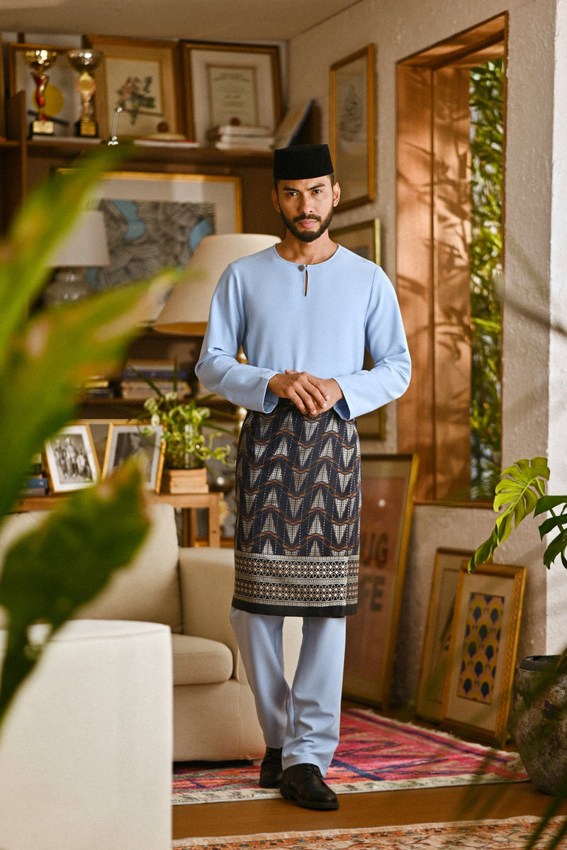 Pahlawan Smart Fit Baju Melayu Teluk Belanga - Powder Blue