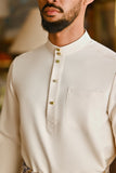 Pahlawan Bespoke Fit Baju Melayu Cekak Musang - Light Cream
