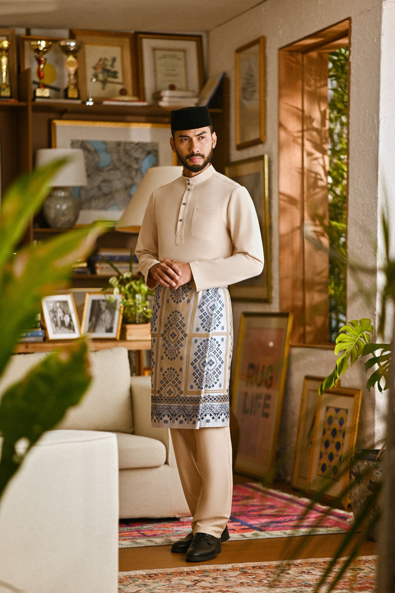 Pahlawan Bespoke Fit Baju Melayu Cekak Musang - Shifting Sand