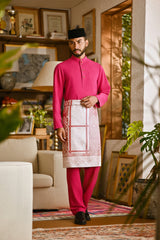 Pahlawan Bespoke Fit Baju Melayu Cekak Musang - Fuchsia