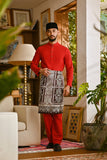 Pahlawan Bespoke Fit Baju Melayu Cekak Musang - China Red