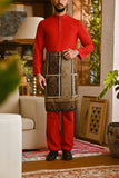 Pahlawan Bespoke Fit Baju Melayu Cekak Musang - China Red