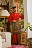 Pahlawan Bespoke Fit Baju Melayu Cekak Musang - China Red