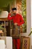 Pahlawan Bespoke Fit Baju Melayu Cekak Musang - China Red