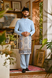 Pahlawan Bespoke Fit Baju Melayu Cekak Musang - Ice Blue