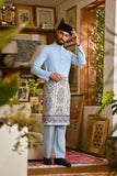 Pahlawan Bespoke Fit Baju Melayu Cekak Musang - Ice Blue