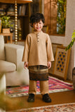 Pahlawan Bespoke Fit Kids Baju Melayu Cekak Musang - Latte