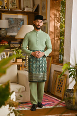 Pahlawan Bespoke Fit Baju Melayu Cekak Musang - Pistachio