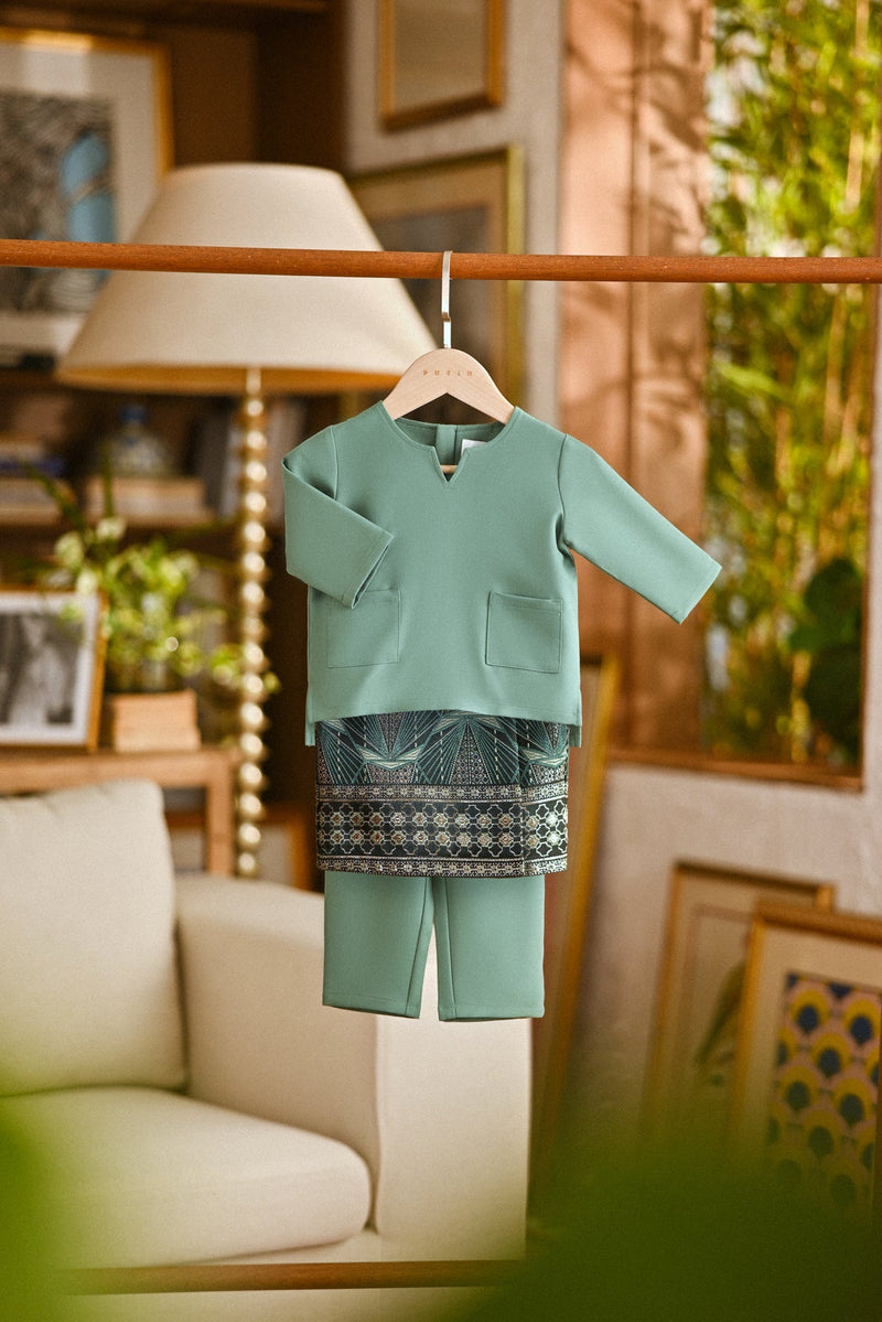 Pahlawan Smart Fit Babies Baju Melayu Teluk Belanga - Sage Green