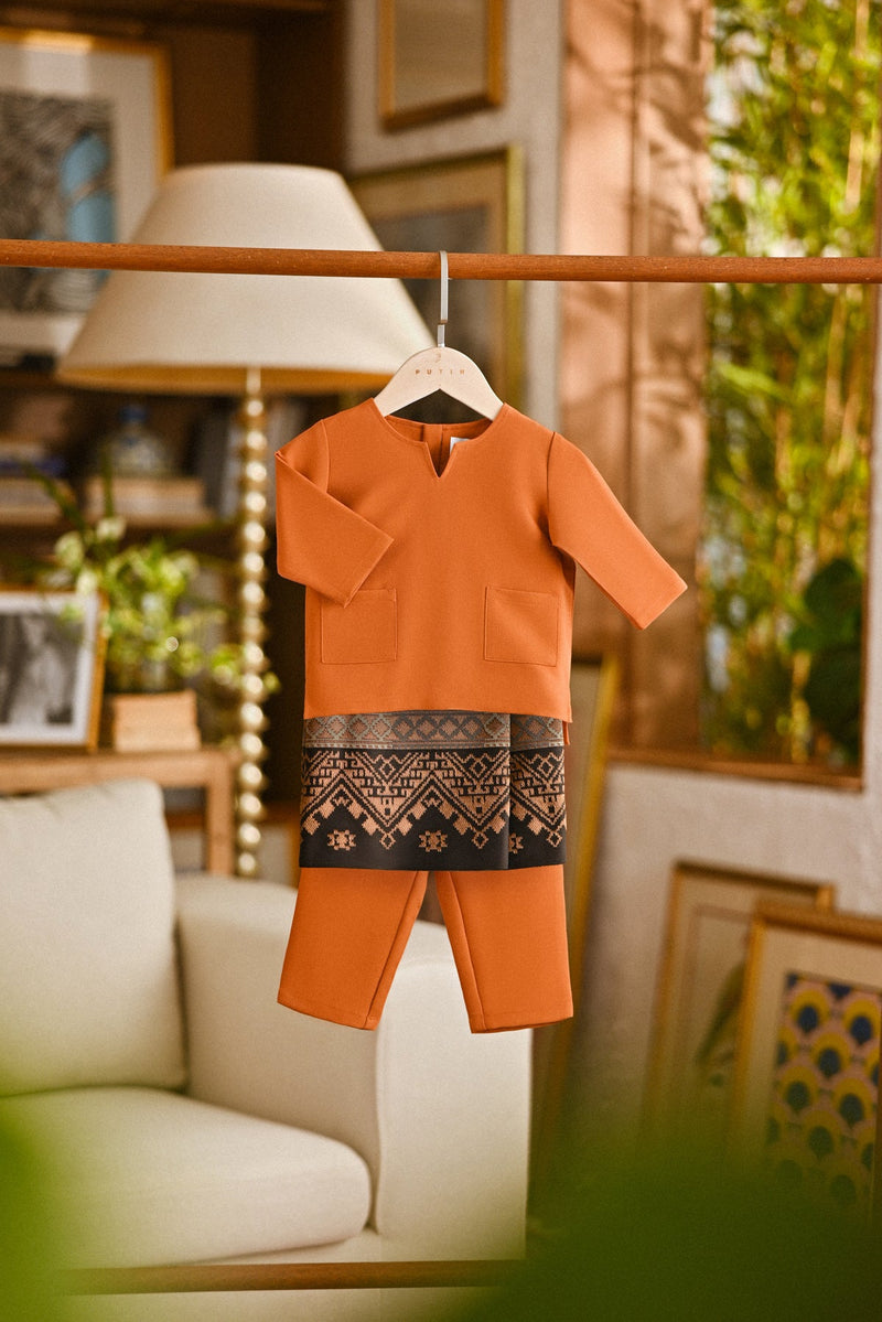 Pahlawan Smart Fit Babies Baju Melayu Teluk Belanga - Burnt Orange