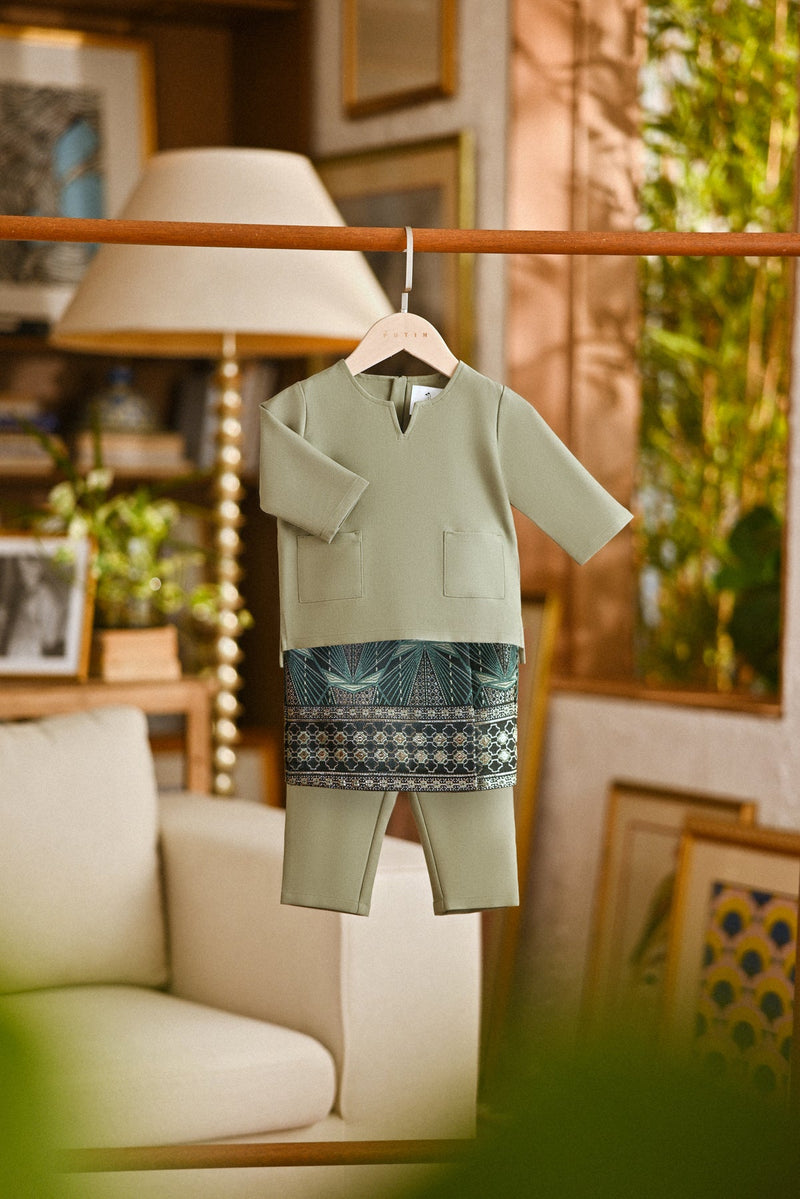 Pahlawan Smart Fit Babies Baju Melayu Teluk Belanga - Oil Green