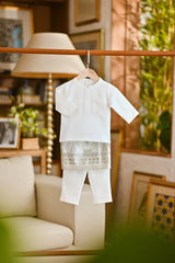 Pahlawan Bespoke Fit Babies Baju Melayu Cekak Musang - Off White