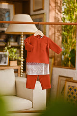 Pahlawan Bespoke Fit Babies Baju Melayu Cekak Musang - Mandarin Red