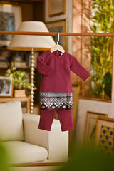 Pahlawan Bespoke Fit Babies Baju Melayu Cekak Musang - Purple Potion