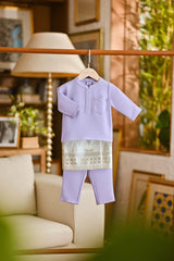 Pahlawan Bespoke Fit Babies Baju Melayu Cekak Musang - Lavender