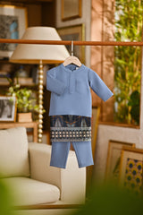 Pahlawan Bespoke Fit Babies Baju Melayu Cekak Musang - Infinity Blue