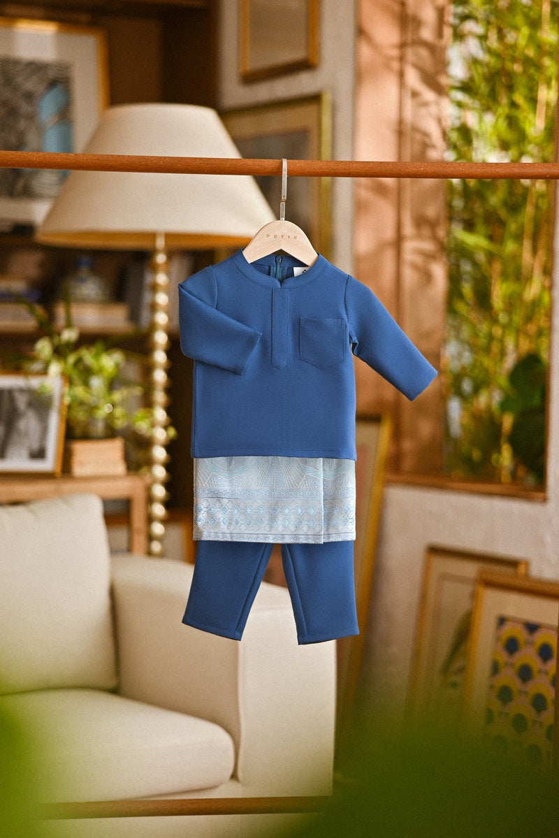 Pahlawan Bespoke Fit Babies Baju Melayu Cekak Musang - Peacock Teal