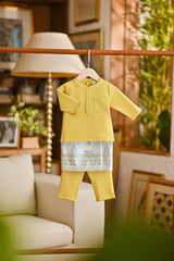 Pahlawan Bespoke Fit Babies Baju Melayu Cekak Musang - Misted Yellow