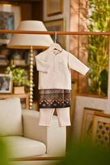 Pahlawan Bespoke Fit Babies Baju Melayu Cekak Musang - Shifting Sand