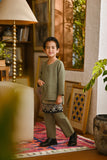 Pahlawan Smart Fit Kids Baju Melayu Teluk Belanga - Oil Green