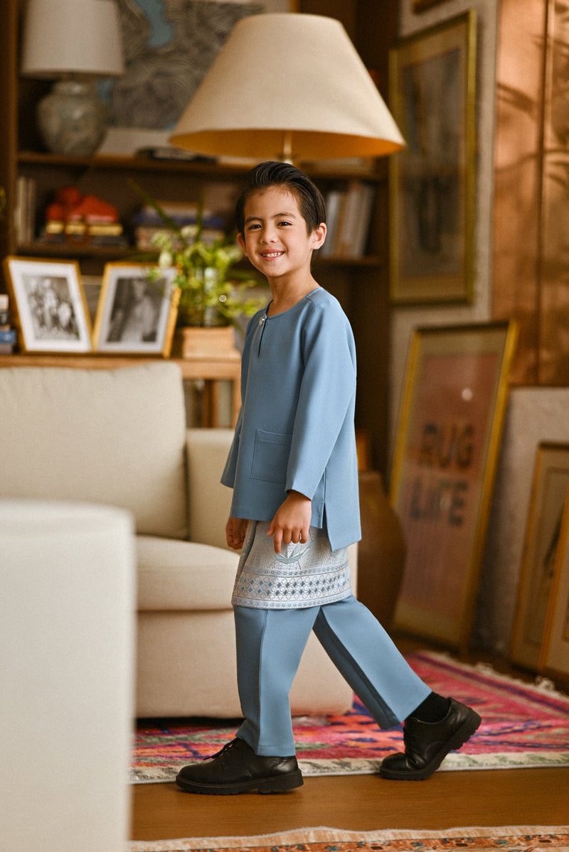 Pahlawan Smart Fit Kids Baju Melayu Teluk Belanga - Artic Blue