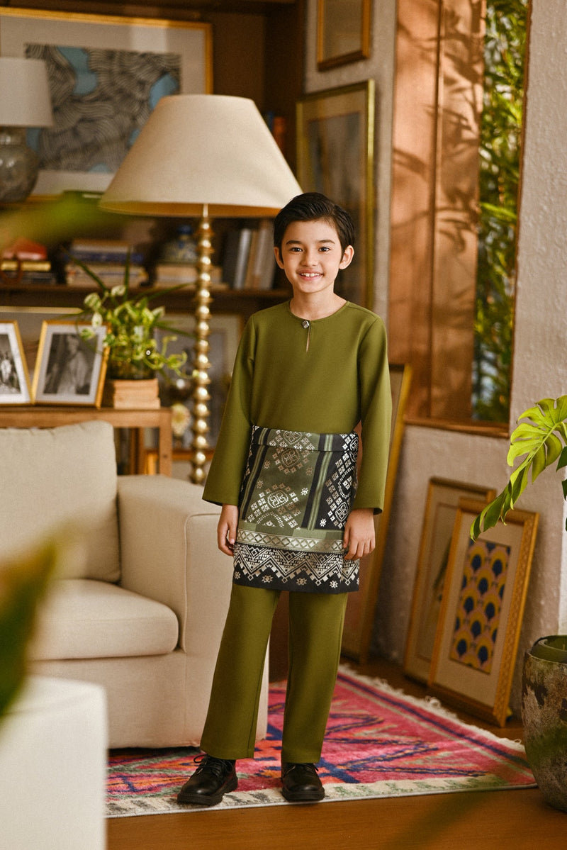 Pahlawan Smart Fit Kids Baju Melayu Teluk Belanga - Avocado