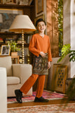 Pahlawan Smart Fit Kids Baju Melayu Teluk Belanga - Burnt Orange