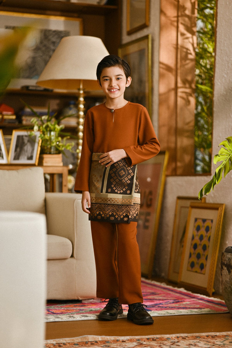 Pahlawan Smart Fit Kids Baju Melayu Teluk Belanga - Tortoise Shell