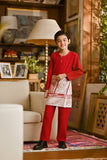 Pahlawan Smart Fit Kids Baju Melayu Teluk Belanga - Red Bud