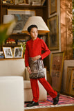 Pahlawan Bespoke Fit Kids Baju Melayu Cekak Musang - China Red