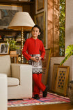 Pahlawan Bespoke Fit Kids Baju Melayu Cekak Musang - China Red
