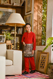 Pahlawan Bespoke Fit Kids Baju Melayu Cekak Musang - China Red