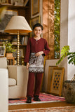 Pahlawan Smart Fit Kids Baju Melayu Teluk Belanga - Dark Burgundy