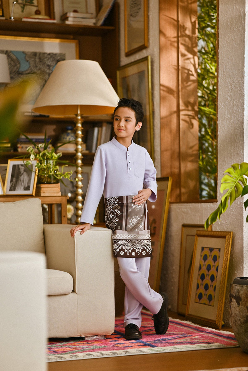 Pahlawan Bespoke Fit Kids Baju Melayu Cekak Musang - Baby Lavender