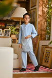 Pahlawan Bespoke Fit Kids Baju Melayu Cekak Musang - Ice Blue
